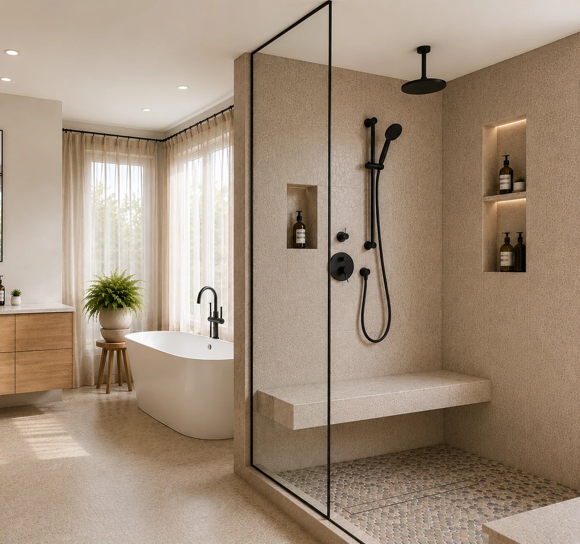 Paroi de douche fixe