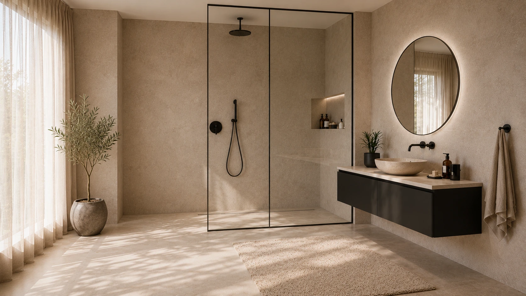 Paroi de douche fixe